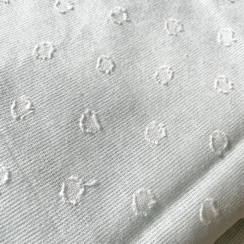 100% cotton Pale light blue polka dot window or shower curtain